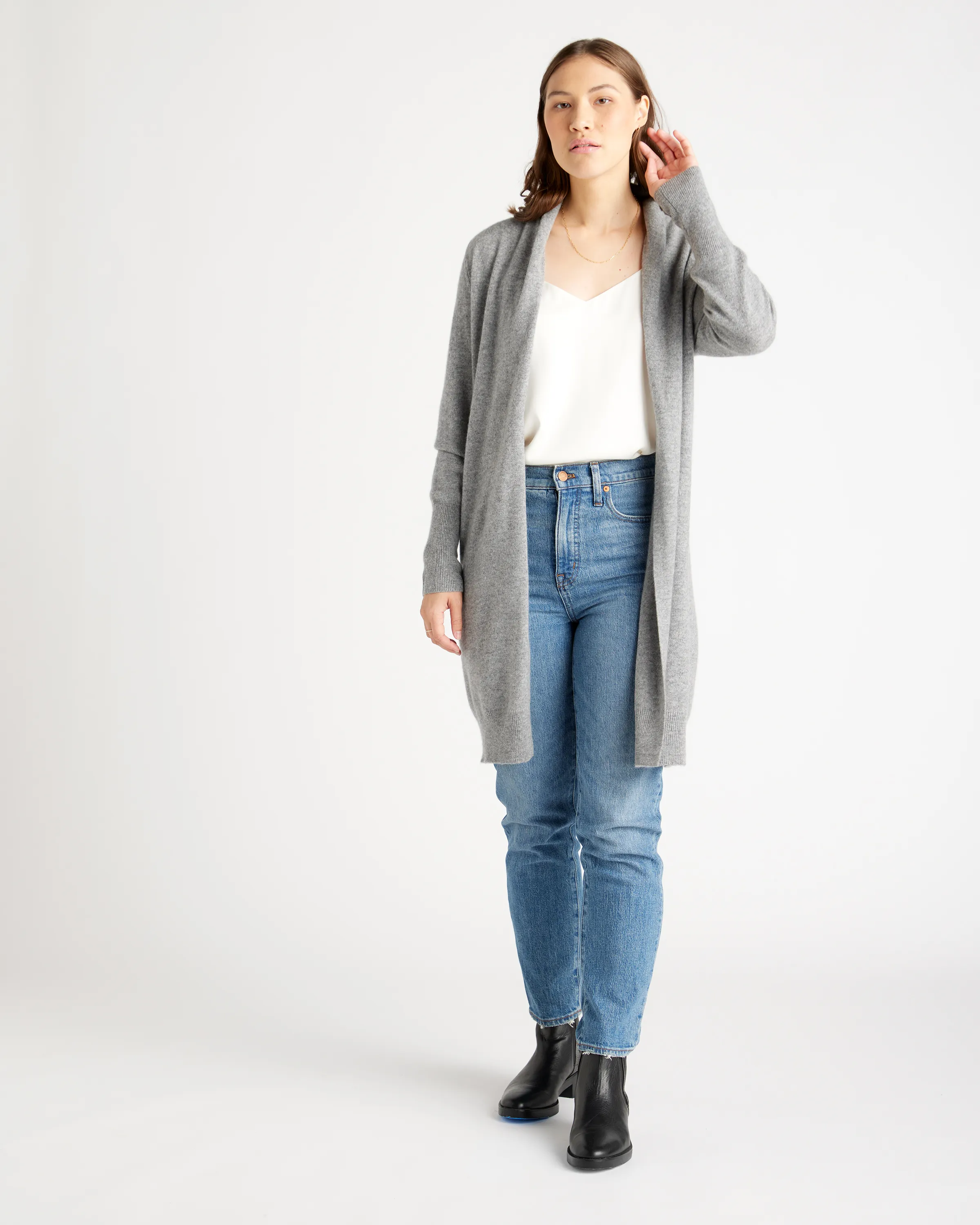 Mongolian Cashmere Duster Cardigan Sweater