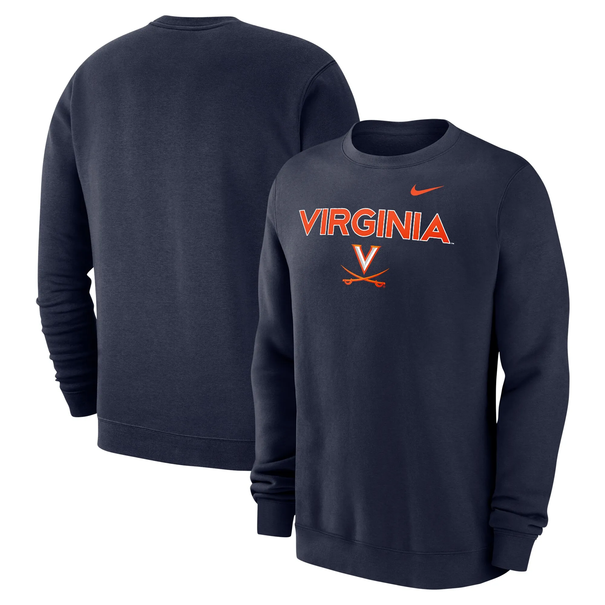 Nike Virginia Cavaliers Navy Club Fleece Pullover Sweatshirt