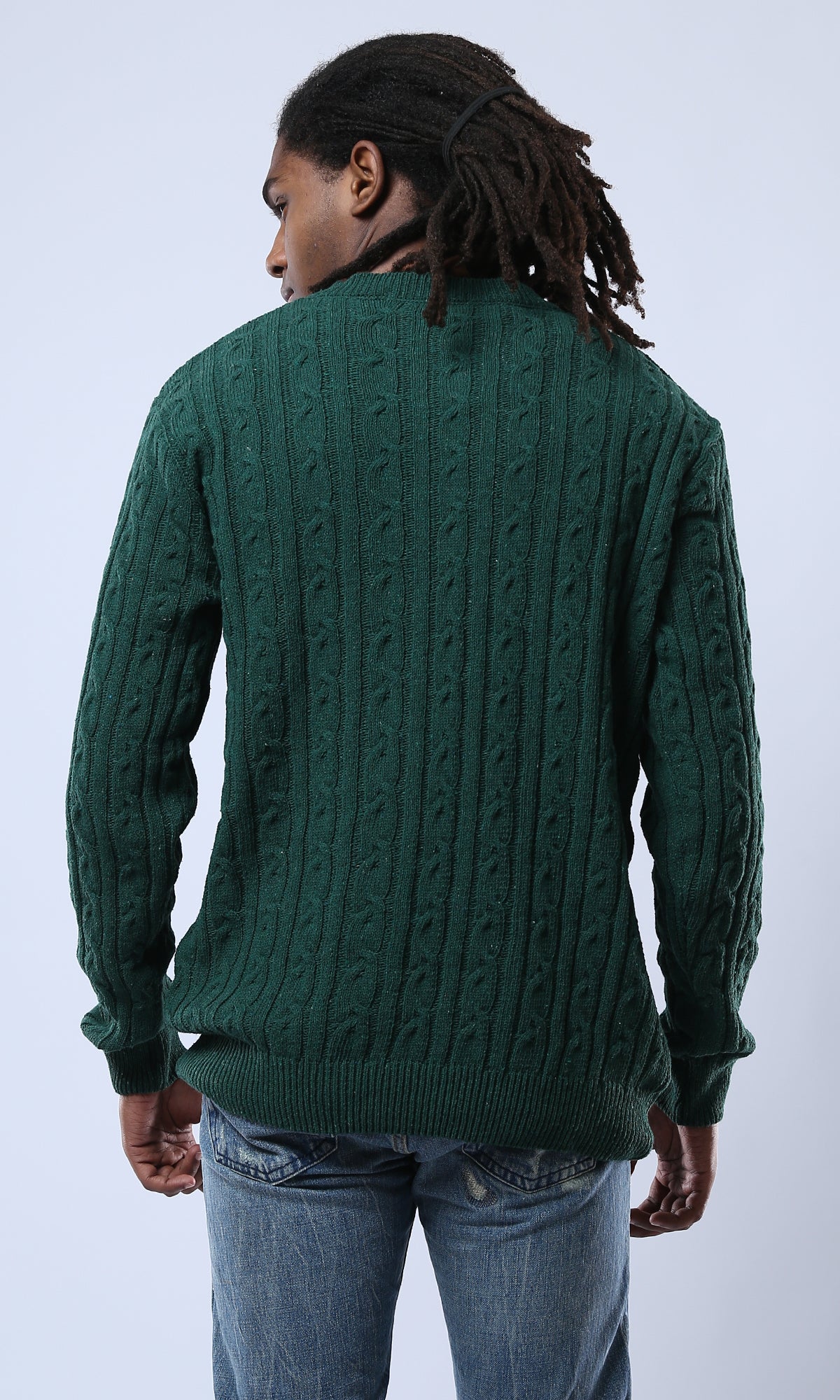 O175713 Dark Green Acrylic Pullover With Regular Fit