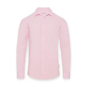 Orlebar Brown - Giles Linen TF Shirt in Pale Pink/White