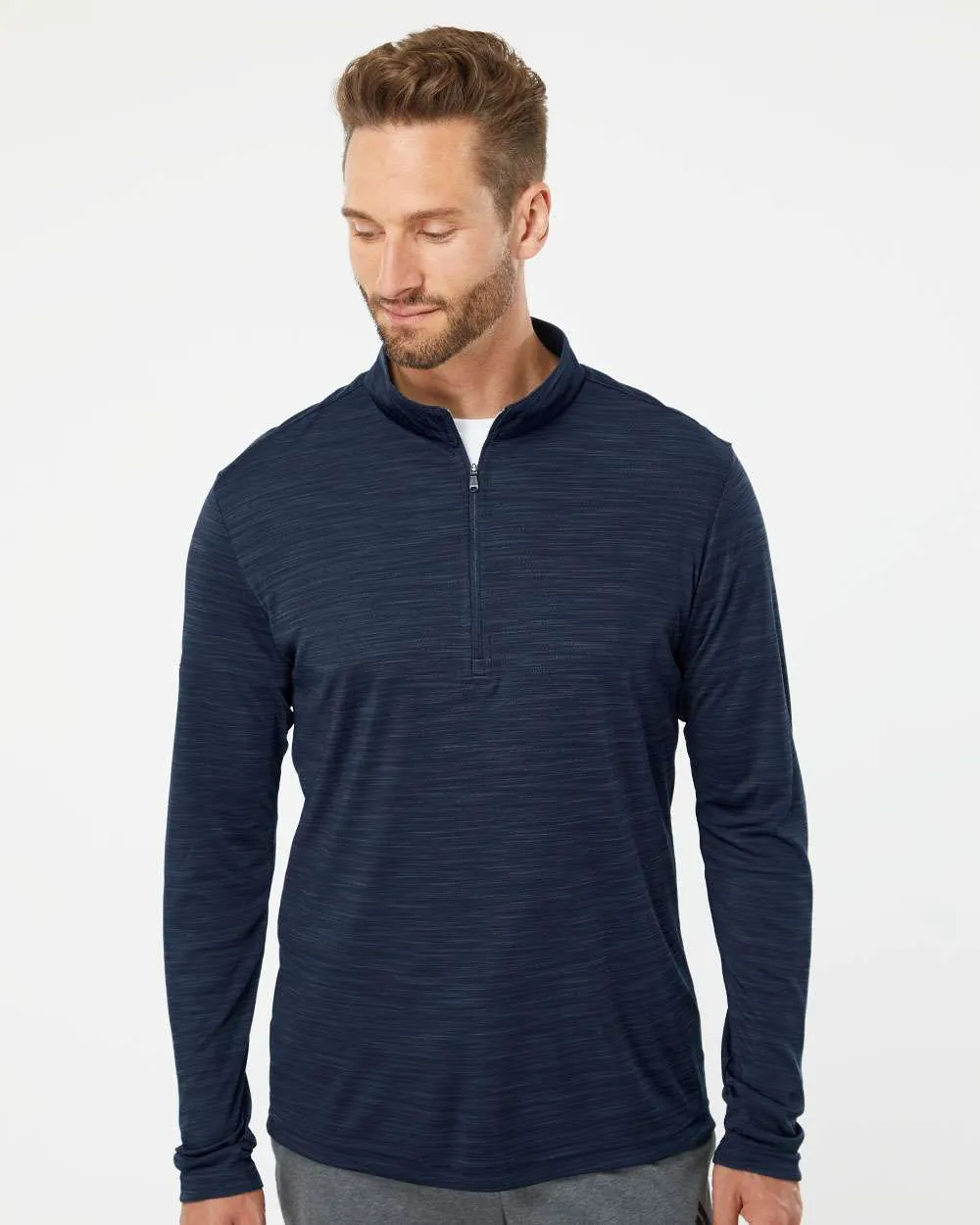 OUTLET-Adidas Lightweight Mélange QuarterZip Pullover