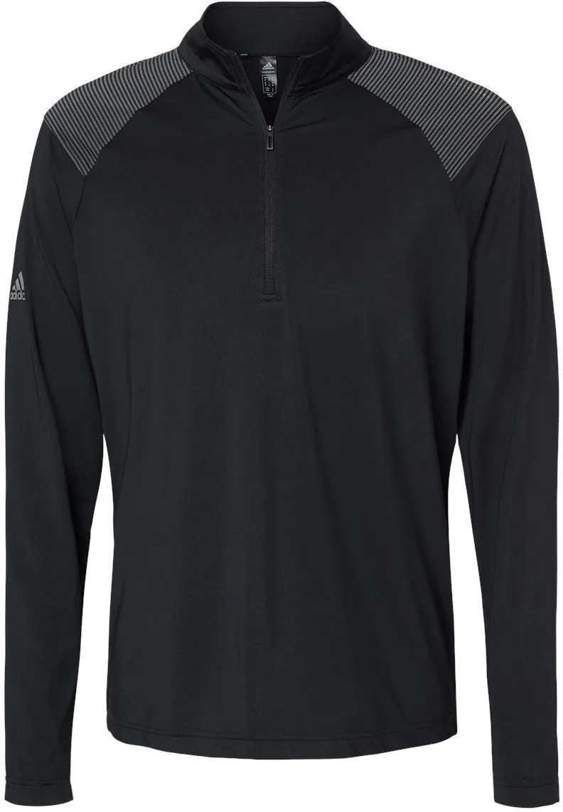 OUTLET-Adidas Shoulder Stripe Quarter-Zip Pullover