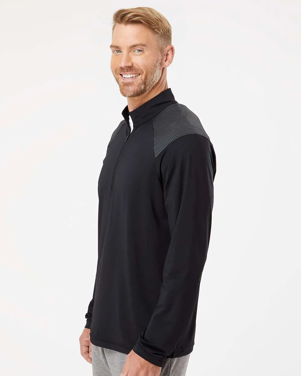 OUTLET-Adidas Shoulder Stripe Quarter-Zip Pullover