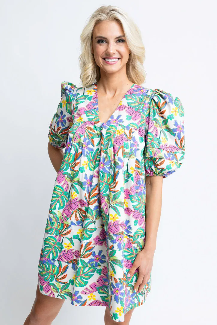 Palm Multi Vneck Dress