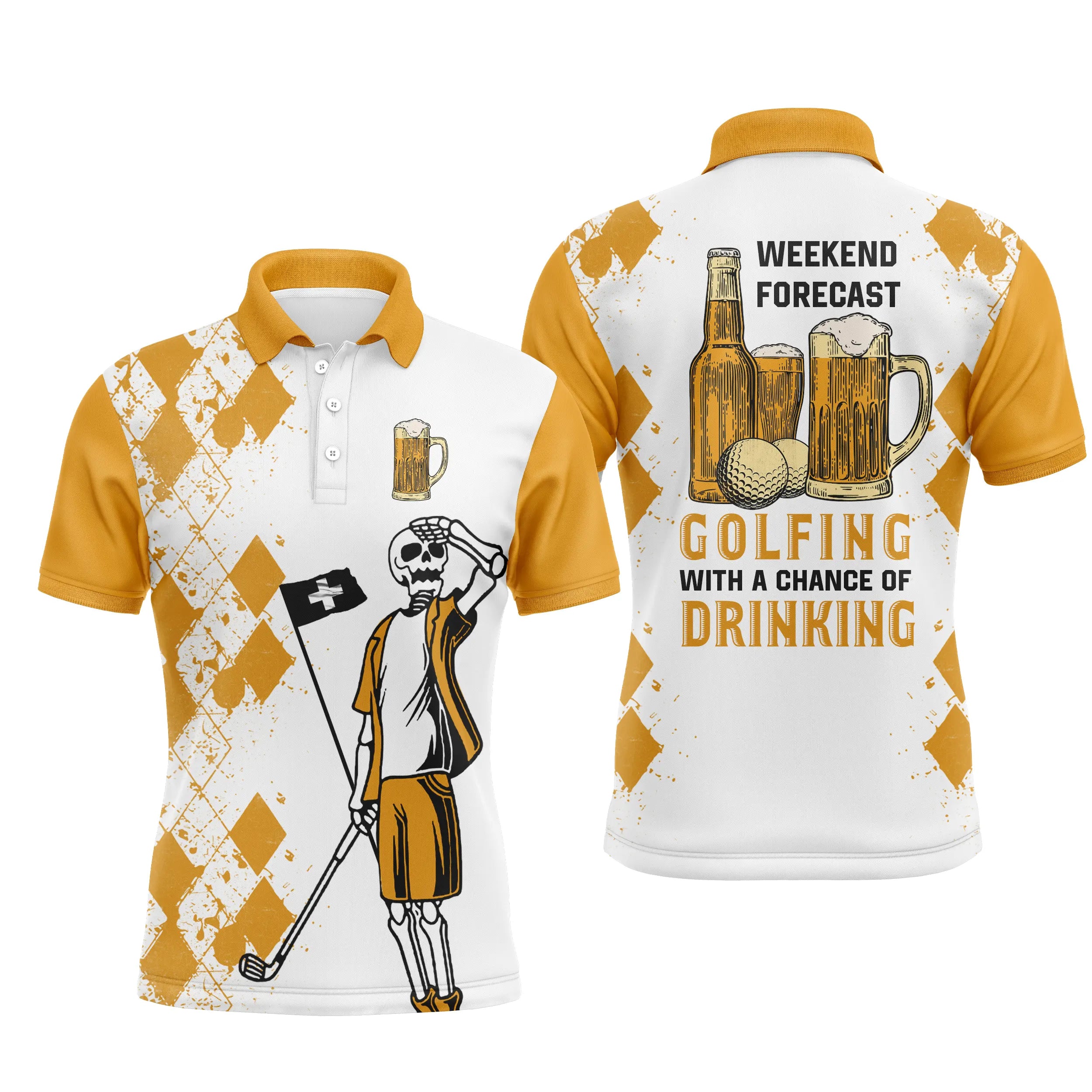 Polo Golf Homme Femme, Cadeau Idéal Golfeur, Golf Avec Biere - CT22072218