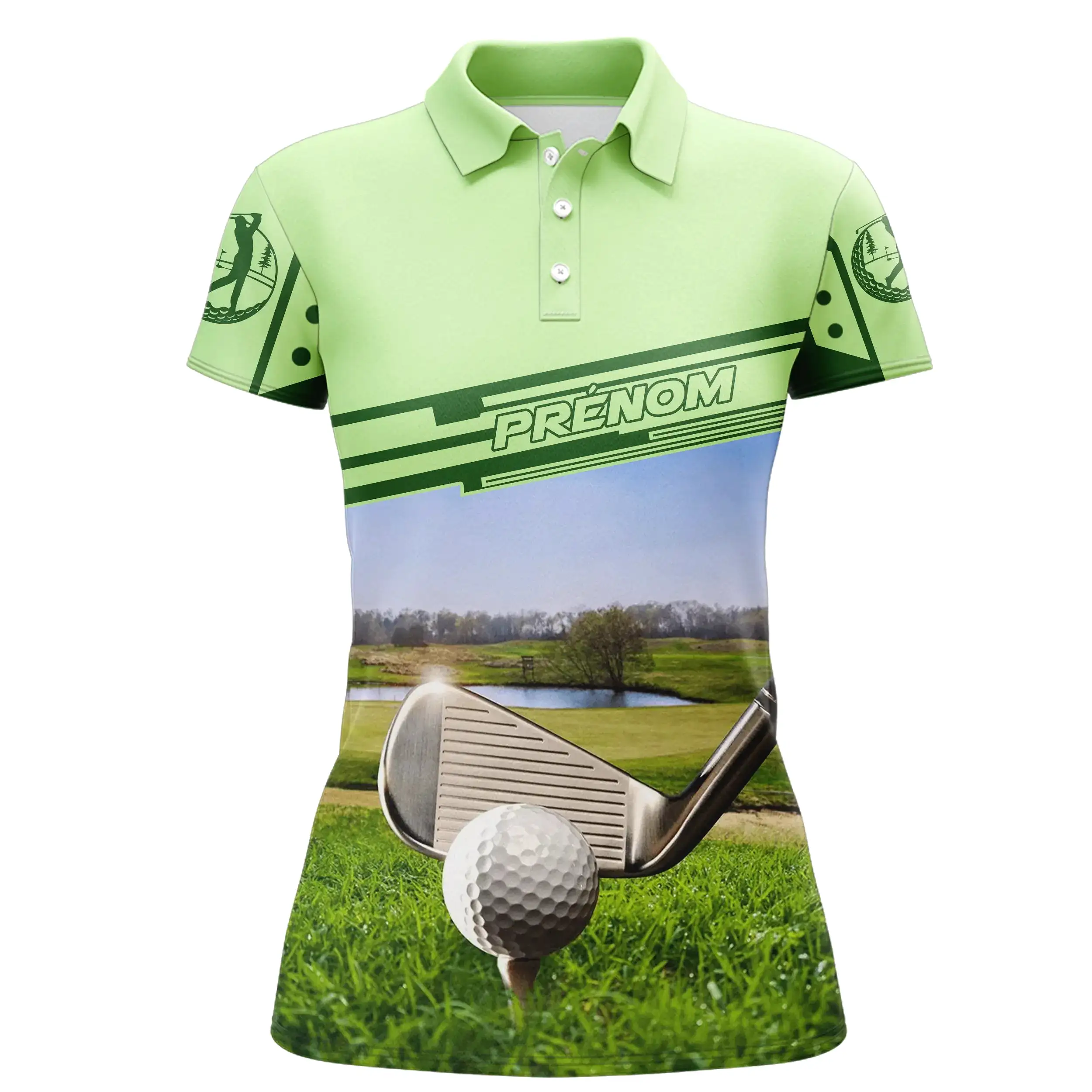 Polo Golf Personnalisé Motif Parcours Golf, Cadeau Idéal Golfeur - CT14072317