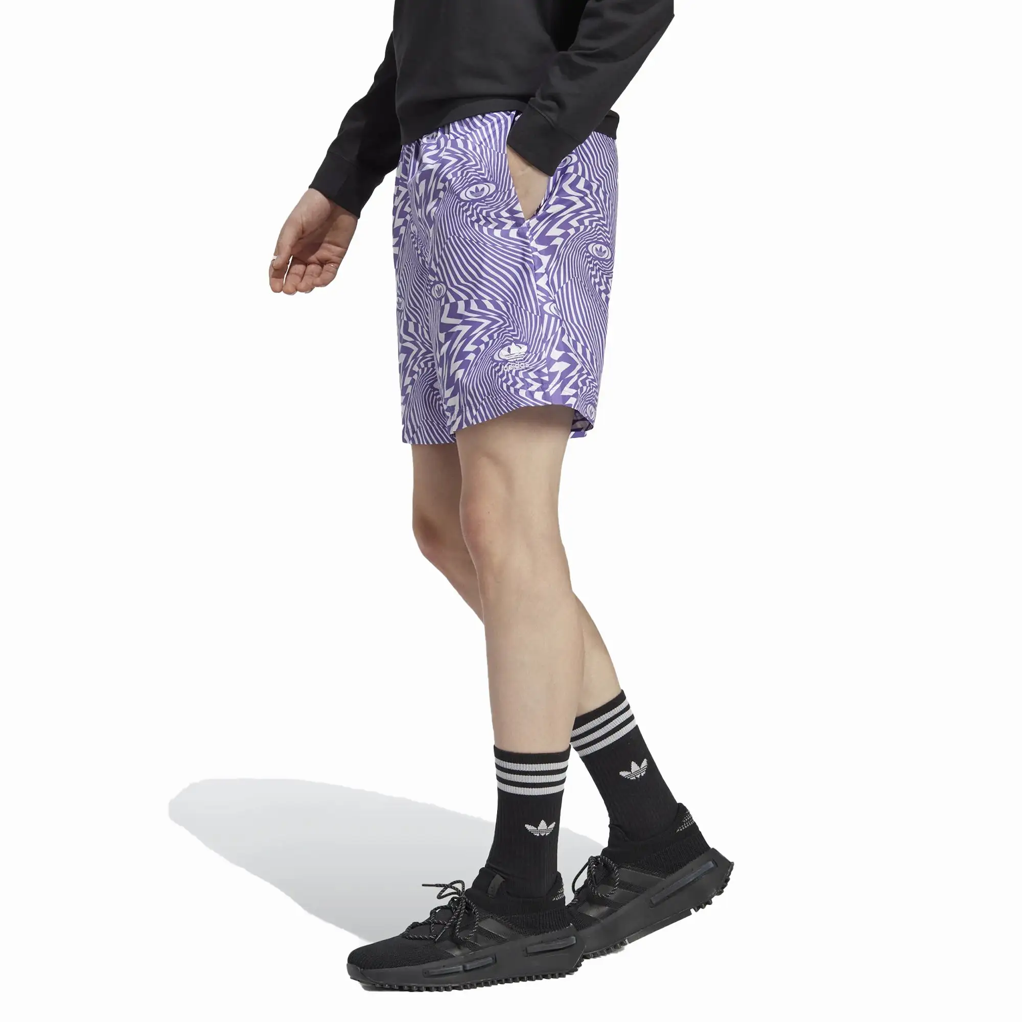 REKIVE ALLOVER PRINT SHORTS 'WHITE/PURPLE RUSH'