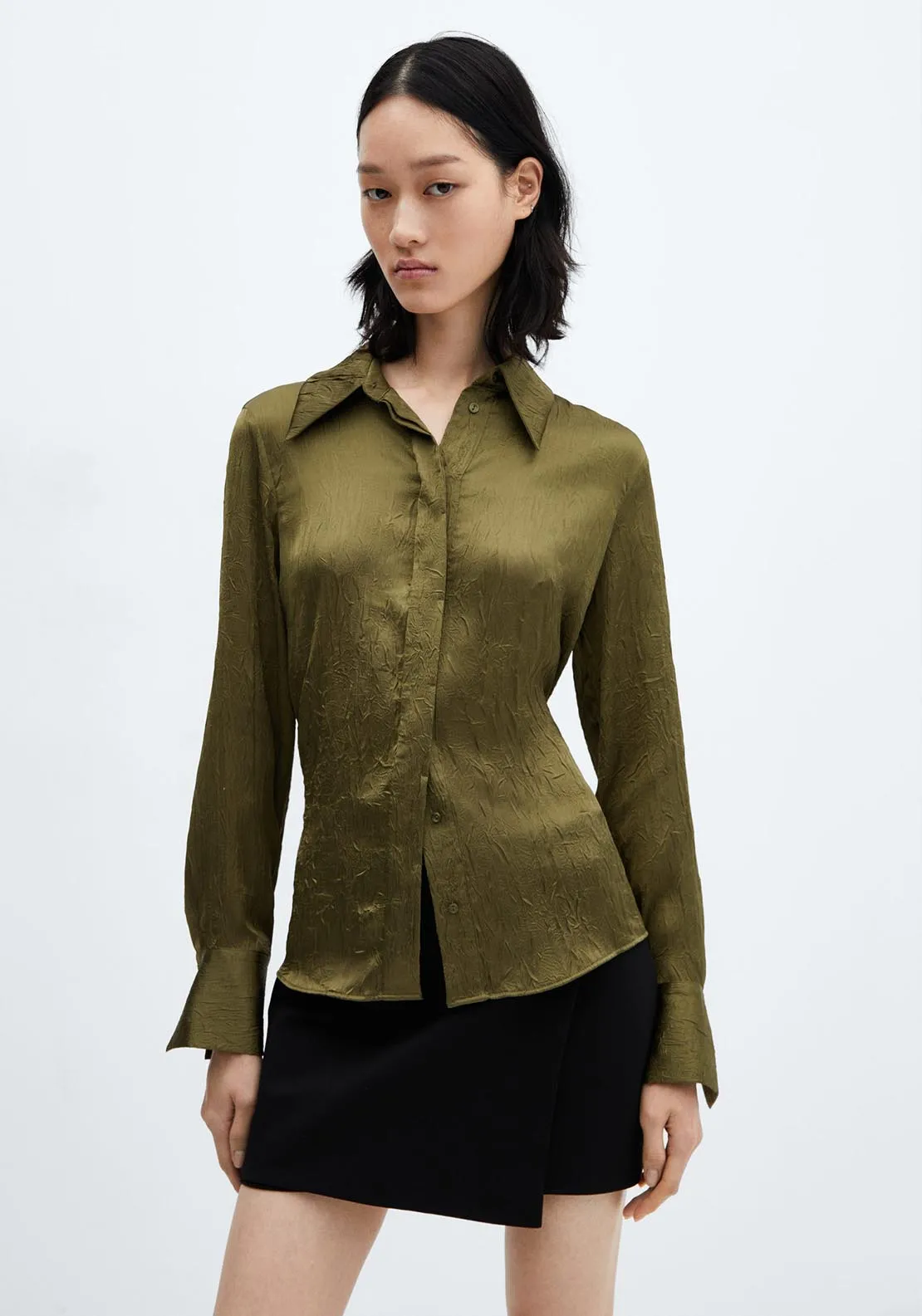 Satin textured shirt