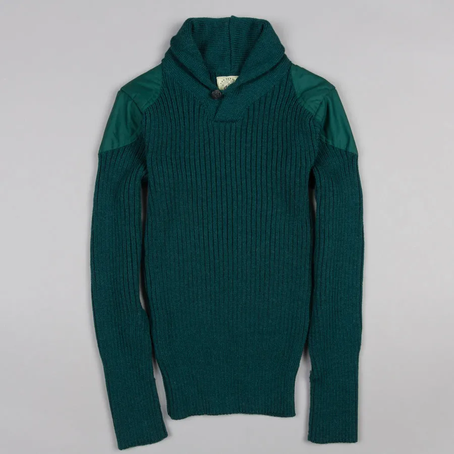 SERVICE SHAWL COLLAR SWEATER GREEN