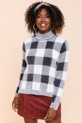 Shayla Buffalo Check Pullover Sweater