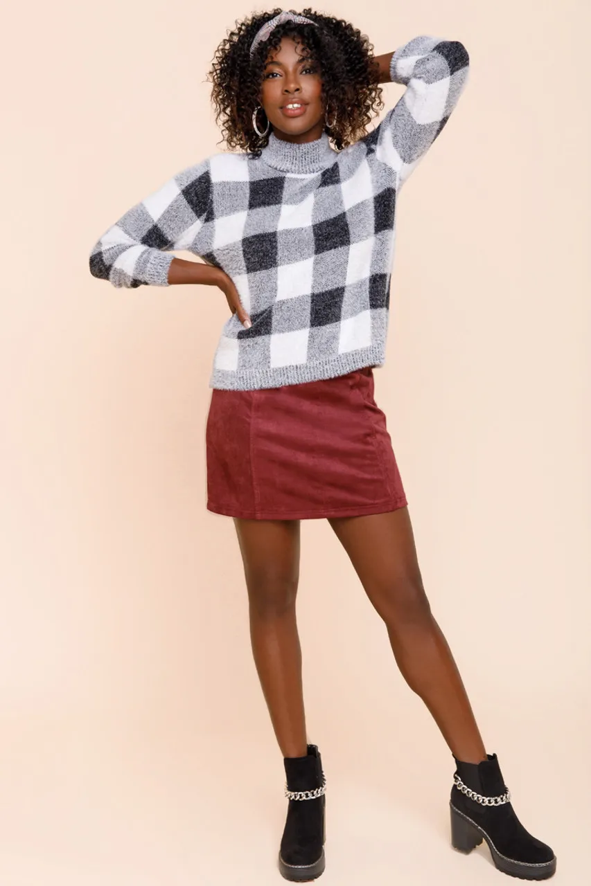 Shayla Buffalo Check Pullover Sweater