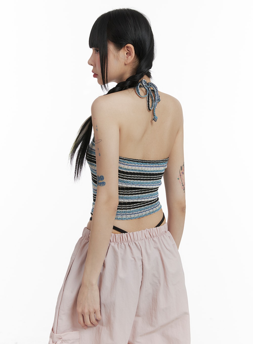 Striped Halter Top OM426