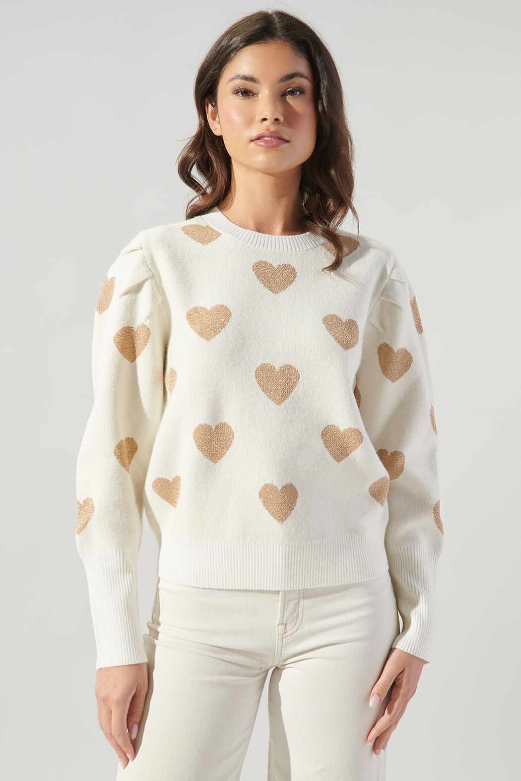 Sweetheart Sweater White/Gold