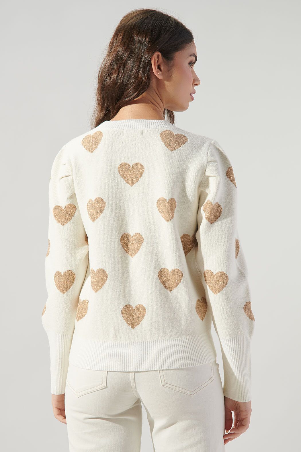 Sweetheart Sweater White/Gold