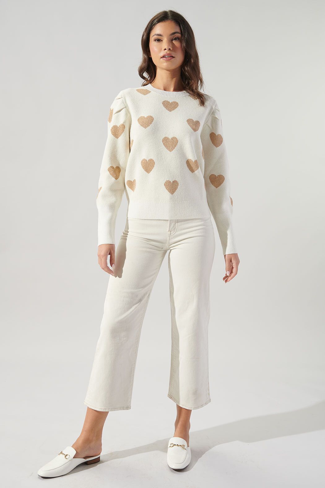 Sweetheart Sweater White/Gold