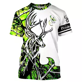 T-shirt Personnalisé Chasse Au Cerf, Cadeau Idéal Chasseur, Camouflage Vert - CT07092242