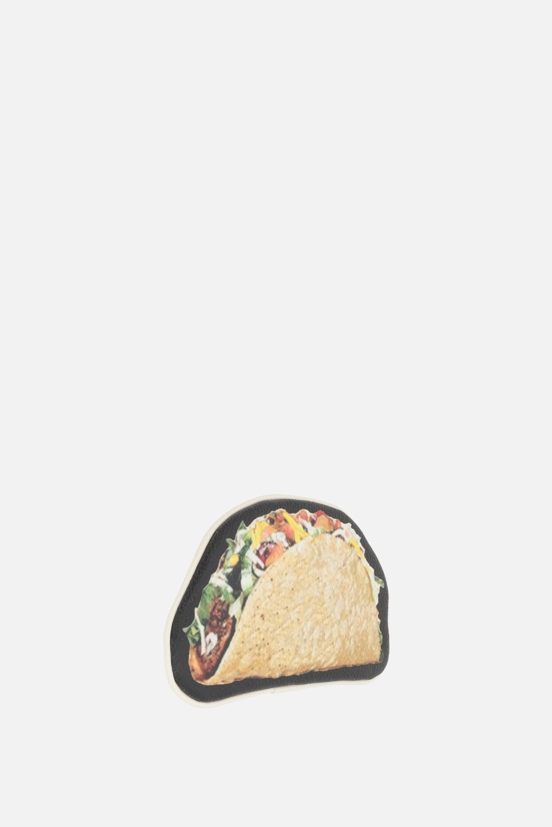 tacos print faux leather pouch