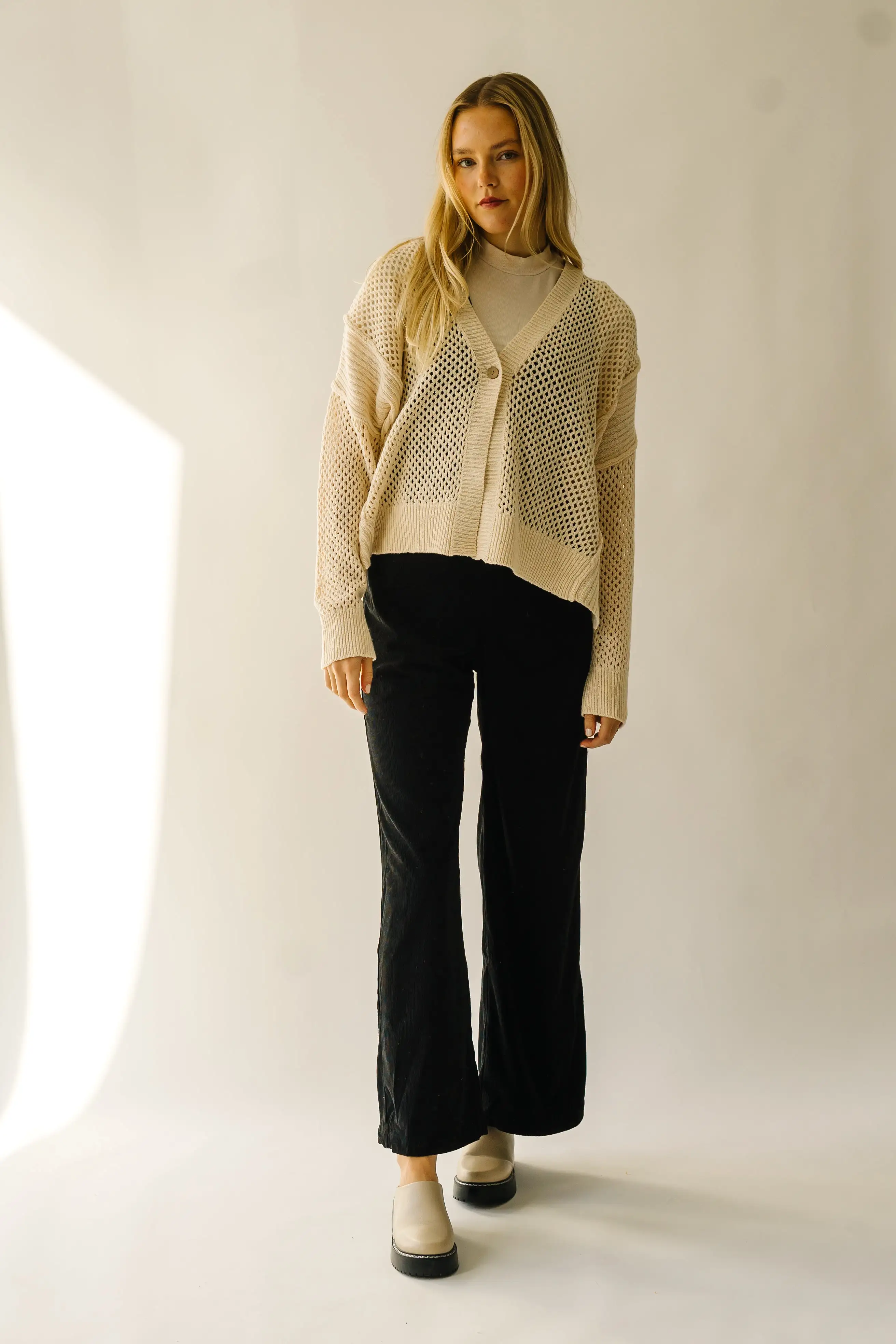 The Elberon Knit Cardigan in Natural