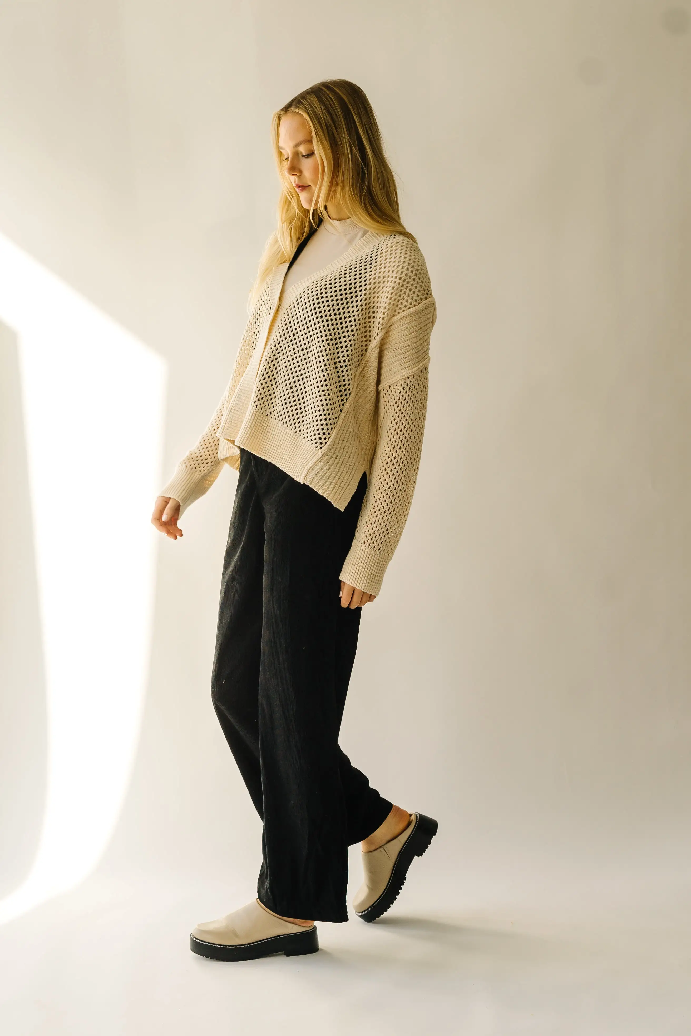 The Elberon Knit Cardigan in Natural