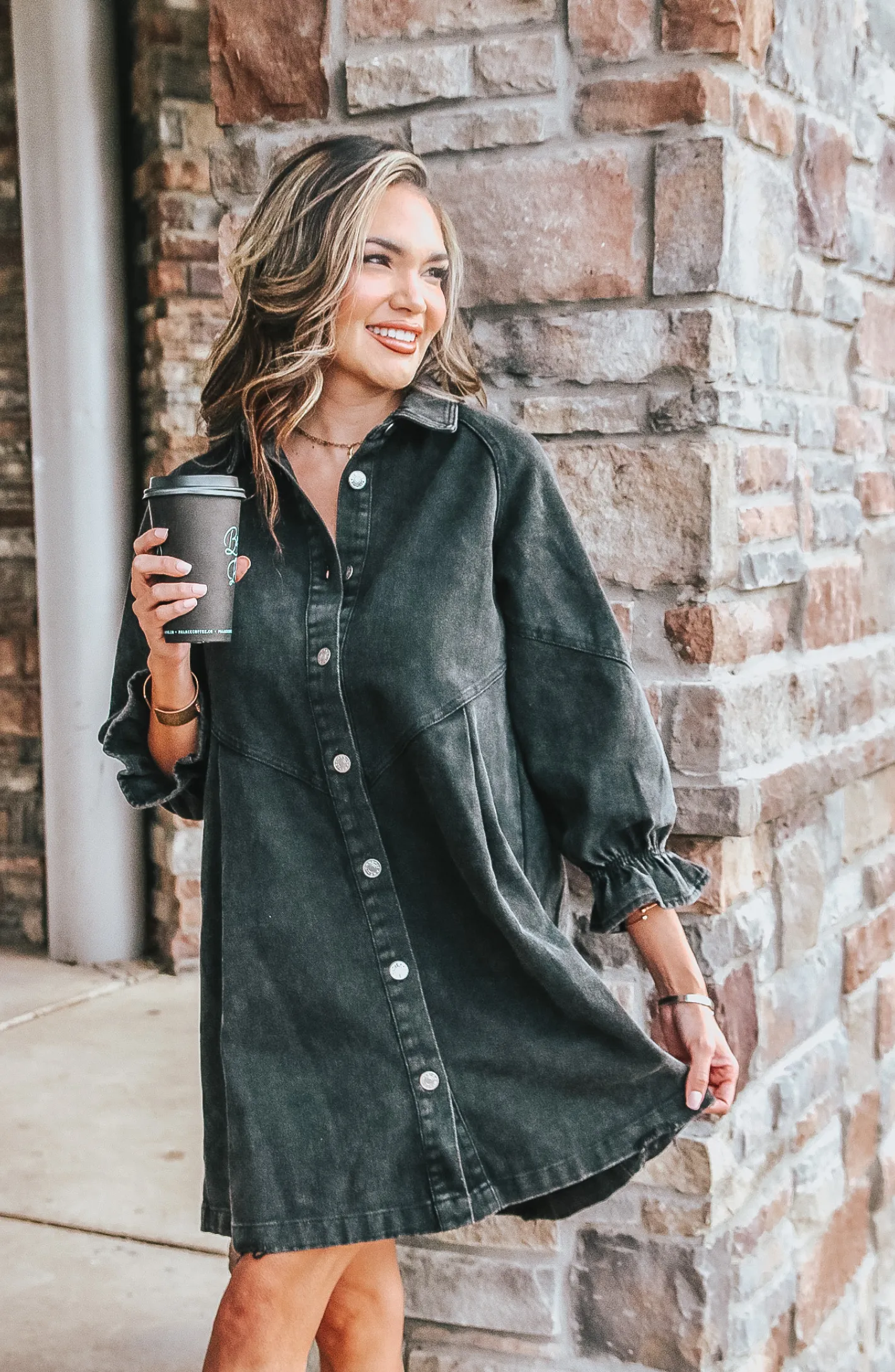 The Eloise Black Denim Dress