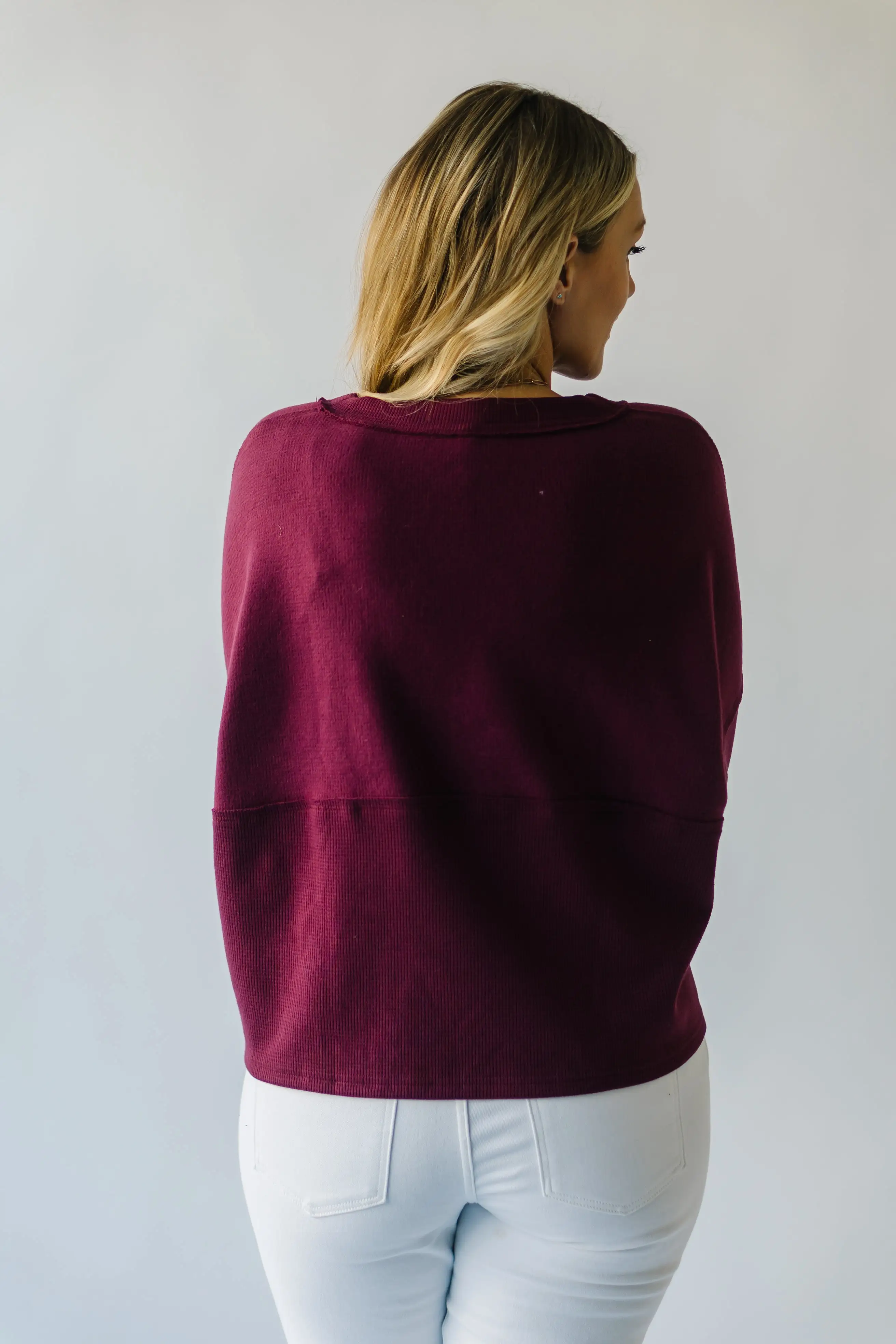 The Grangeville Thermal Knit Top in Plum