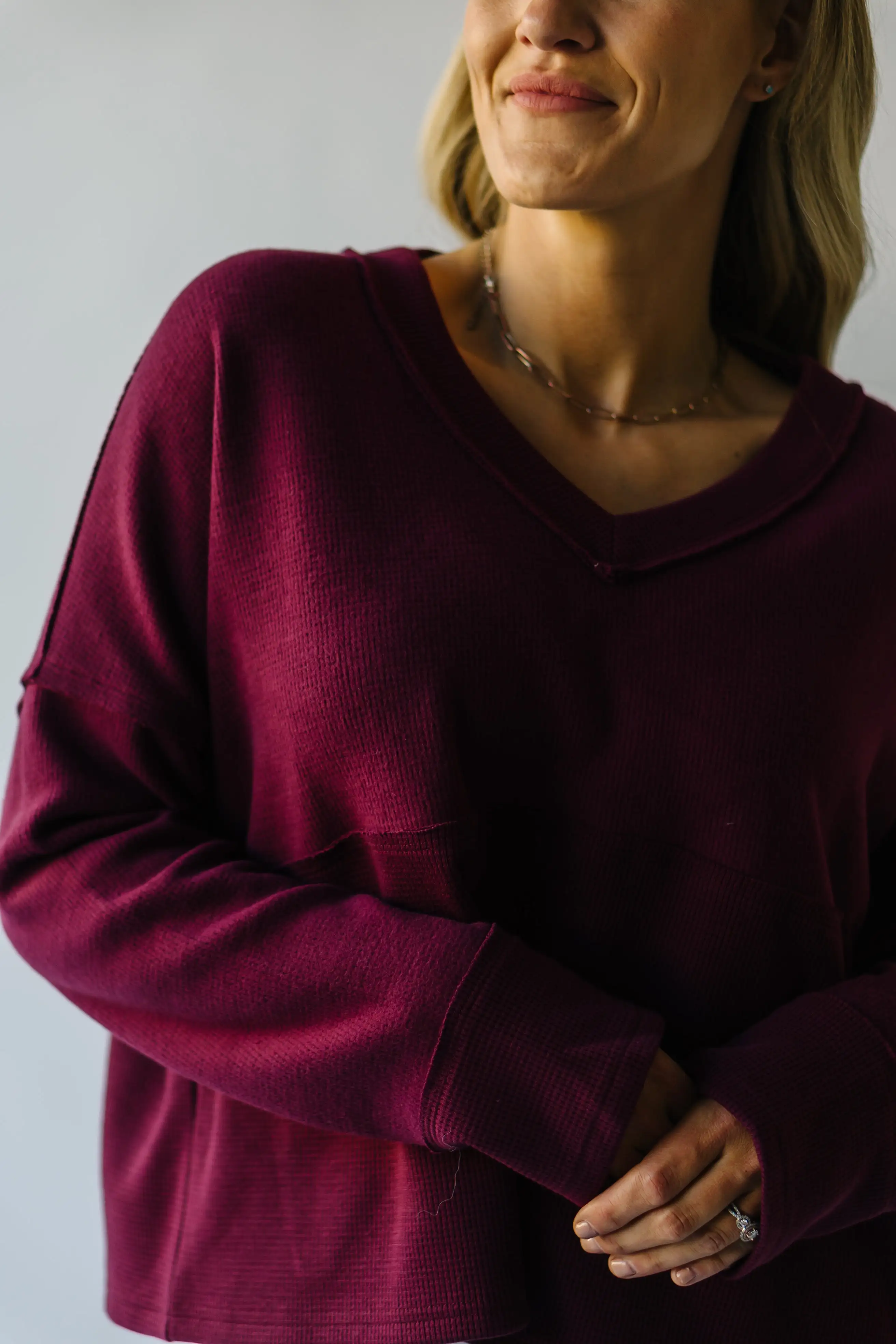 The Grangeville Thermal Knit Top in Plum