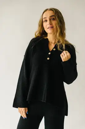 The Picard Button Detail Sweater in Black