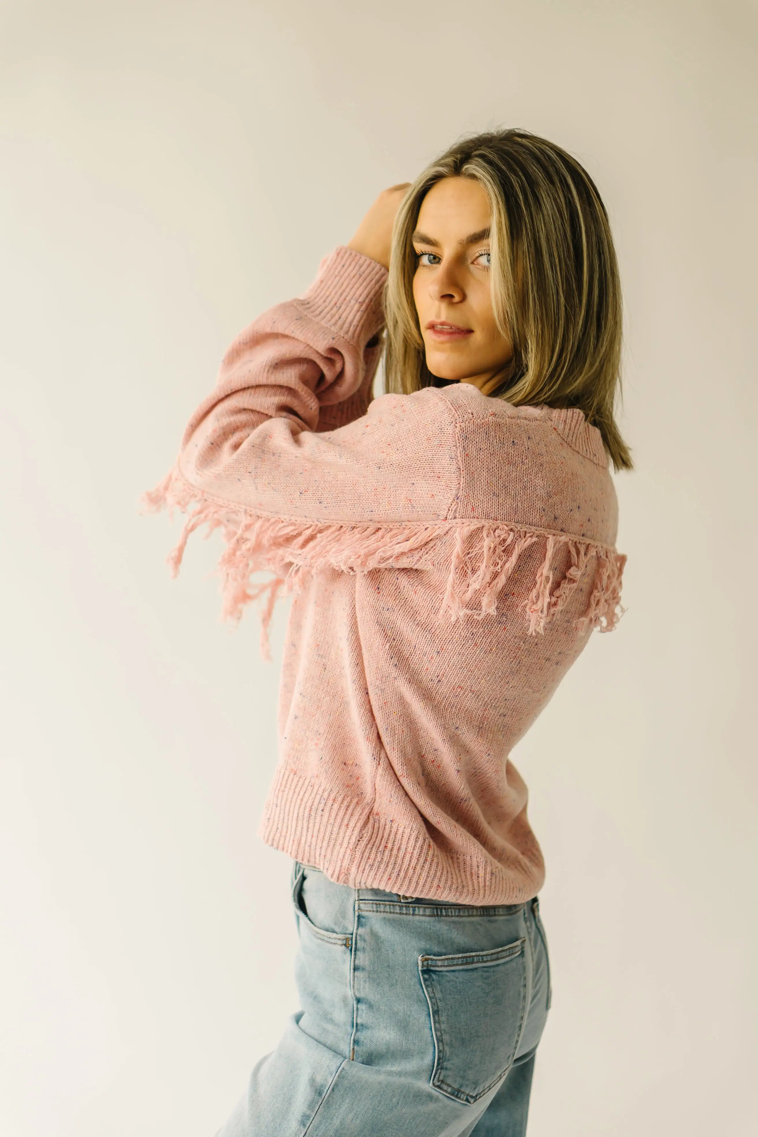 The Rolleston Knit Sweater in Dusty Pink