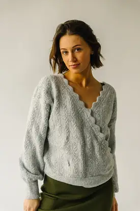 The Tagger Knit Wrap Sweater in Heather Grey