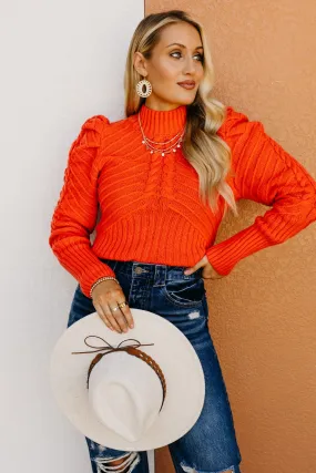 The Terrell Cable Puff Sleeve Sweater