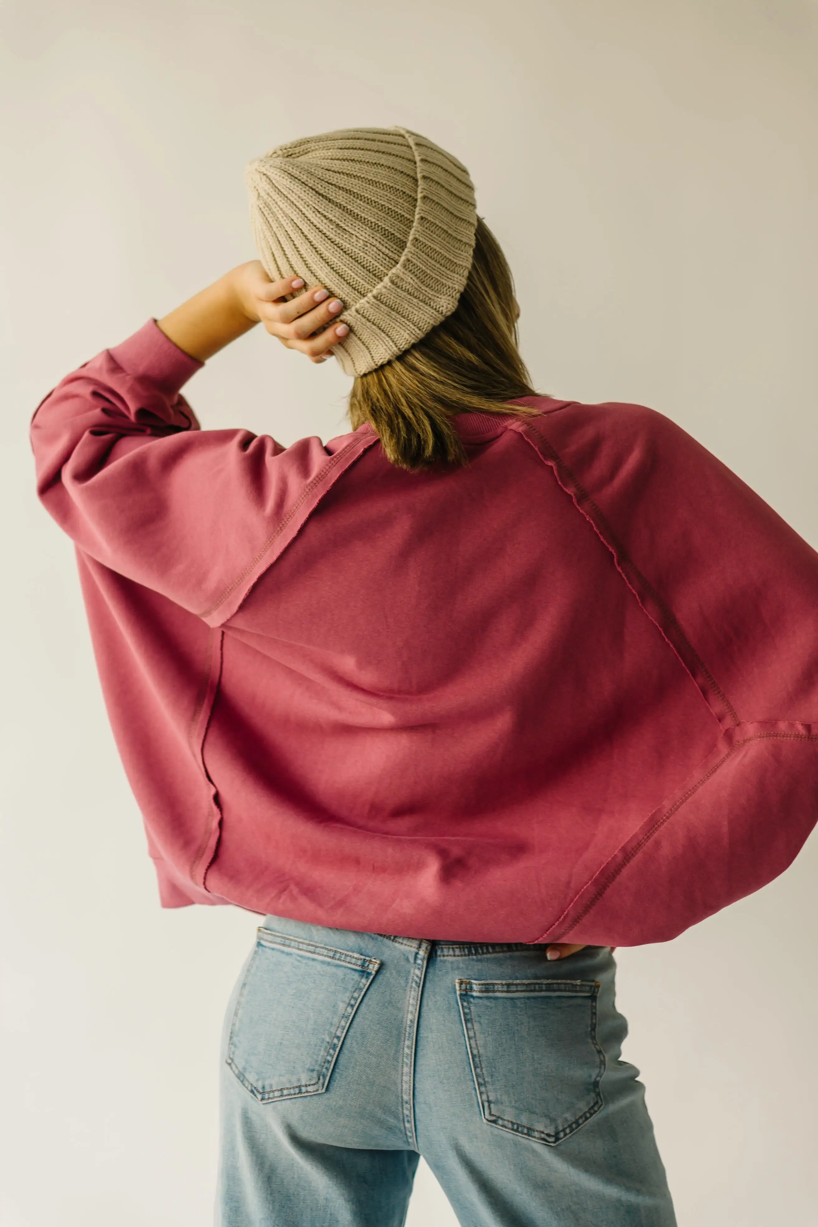 The Whitaker Button Detail Cardigan in Berry