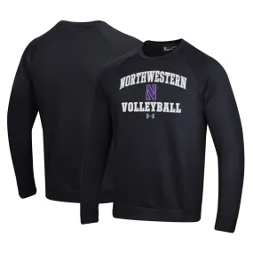 Under Armour Northwestern Wildcats Black Volleyball All Day Arch Fleece Pullover Sweatshirt