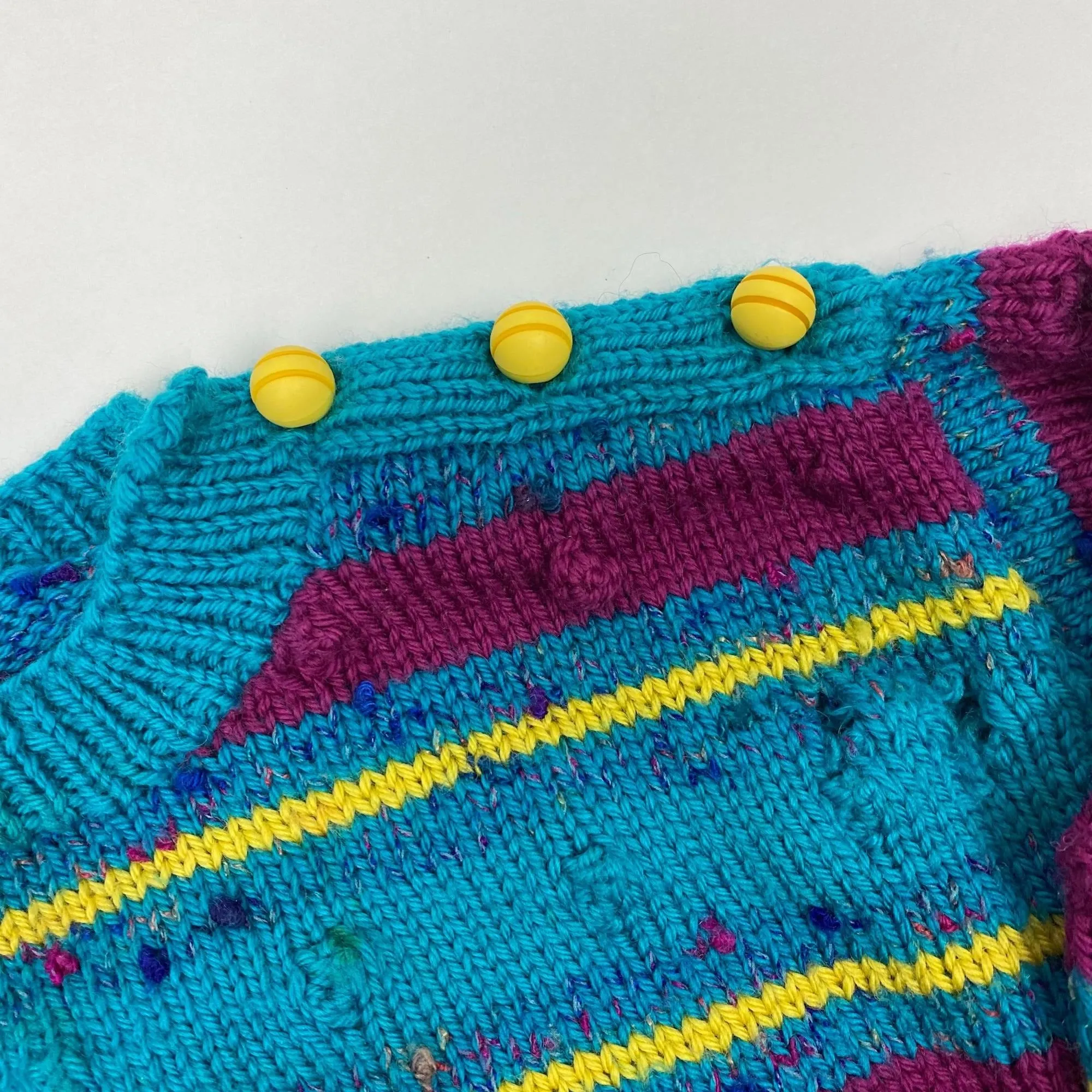 Vintage Kids Striped Pom Pom Sweater