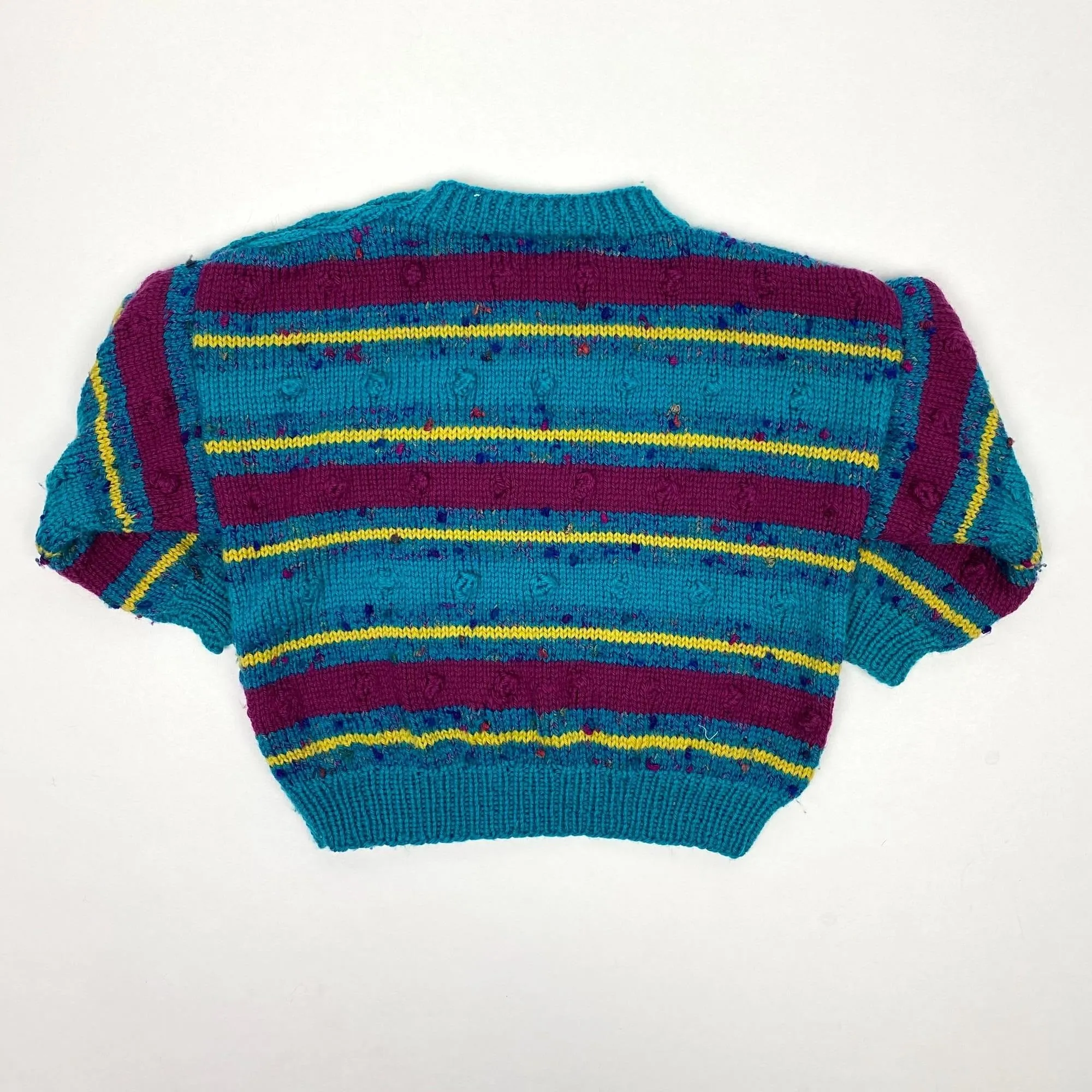 Vintage Kids Striped Pom Pom Sweater