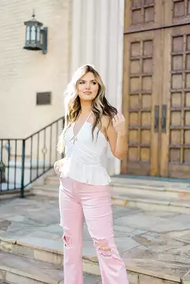 White Strappy Sleeveless Top