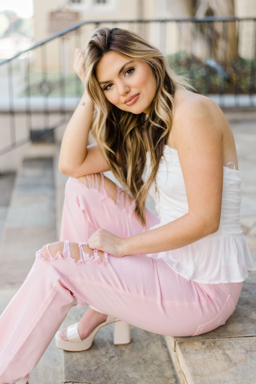 White Strappy Sleeveless Top