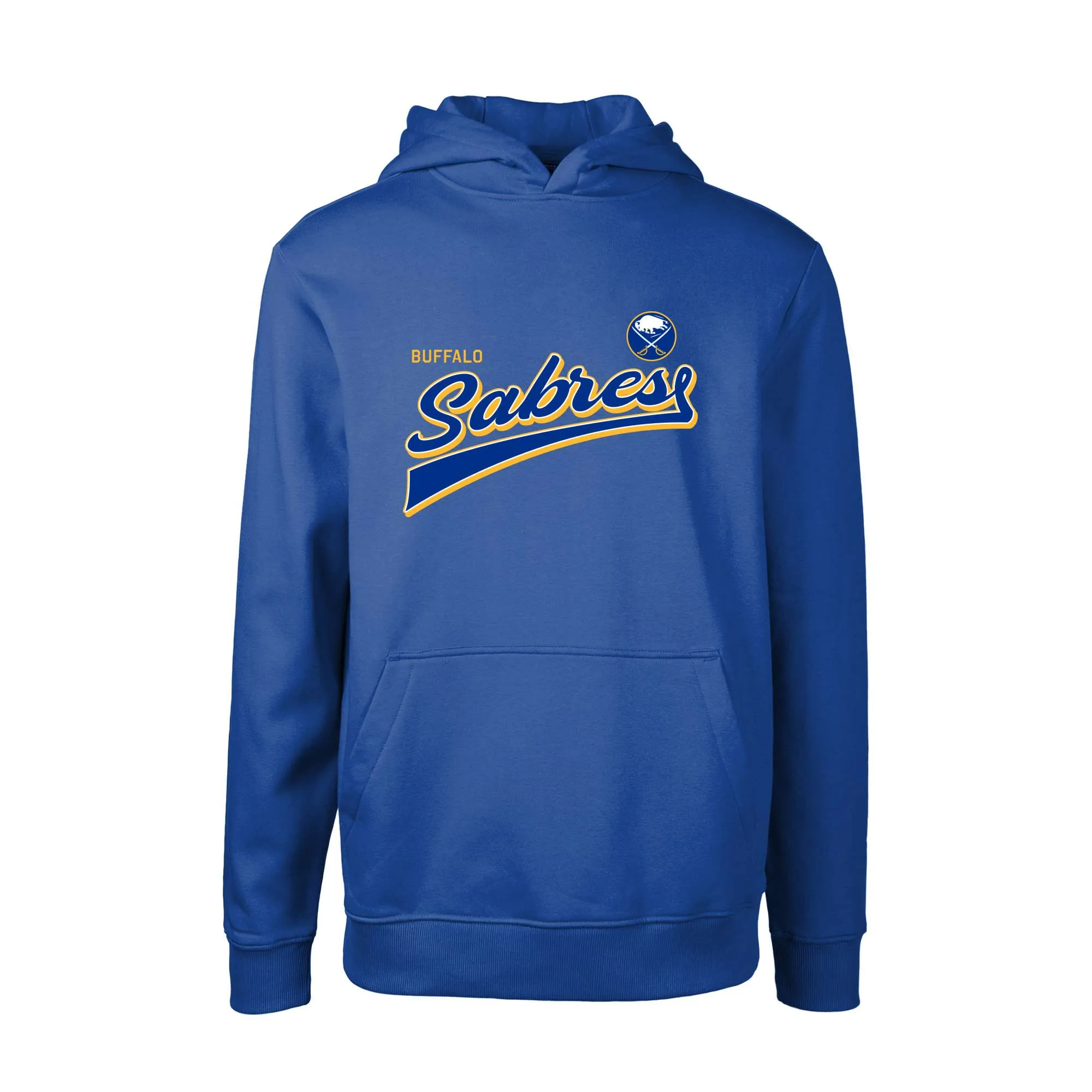 Youth Buffalo Sabres Levelwear Royal Podium Retro Script Fleece Pullover Hoodie